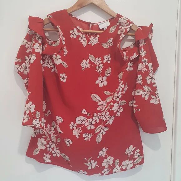 Witchery size 8 long sleeve cold shoulder top - Picture 2 of 4